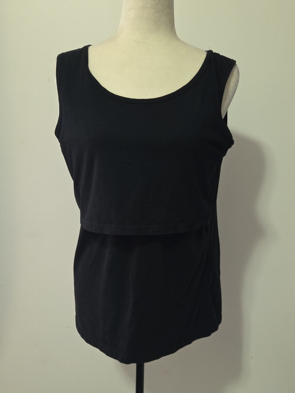 Bearsland Black Layered Nursing Tank Top